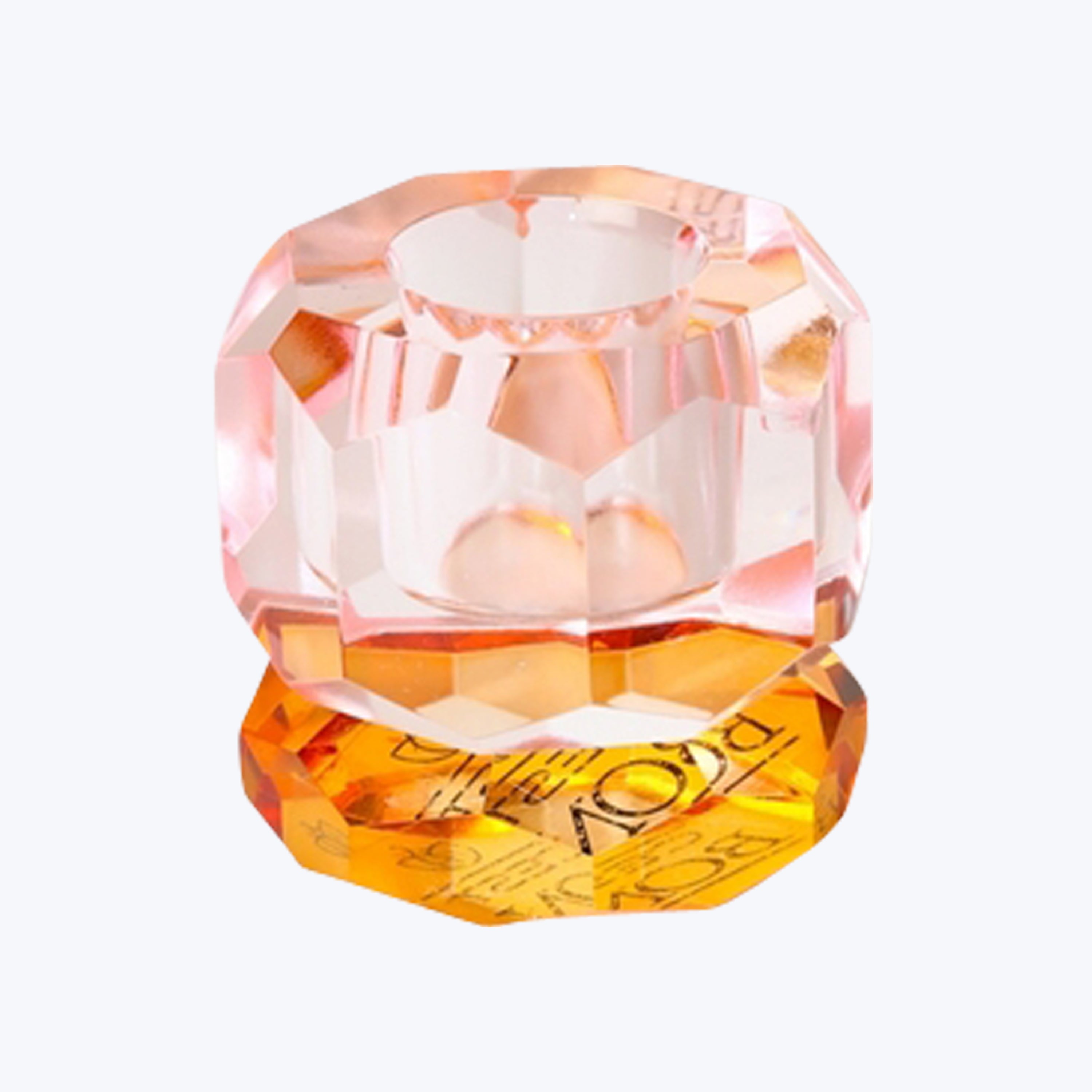 Two-Tone Crystal Candle Holder Yellow/Pink