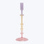 Ombré Ornamental Glass Candlestick Pink/Yellow/Purple