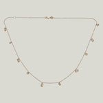 Contemporary 14K Rose Gold Baguette Diamond Scatter Necklace