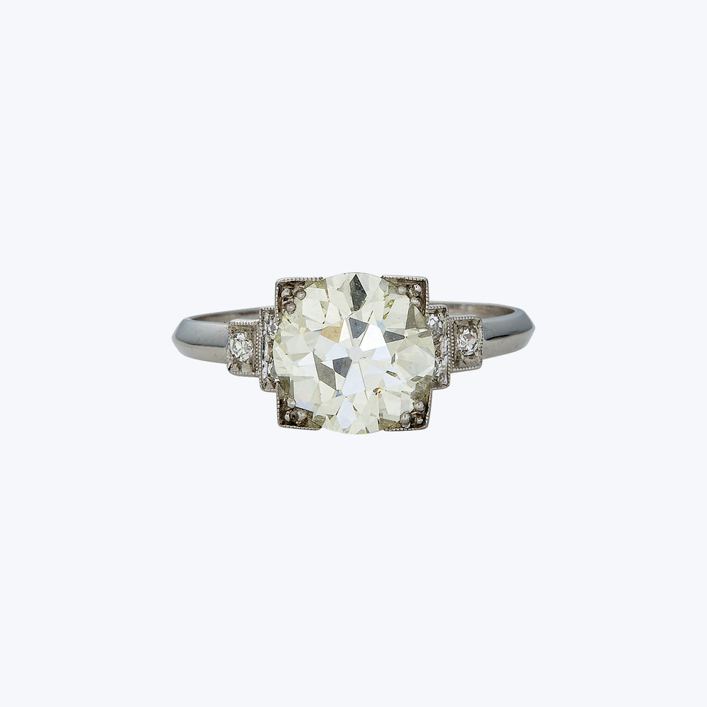 Art Deco Platinum Diamond Solitaire Ring