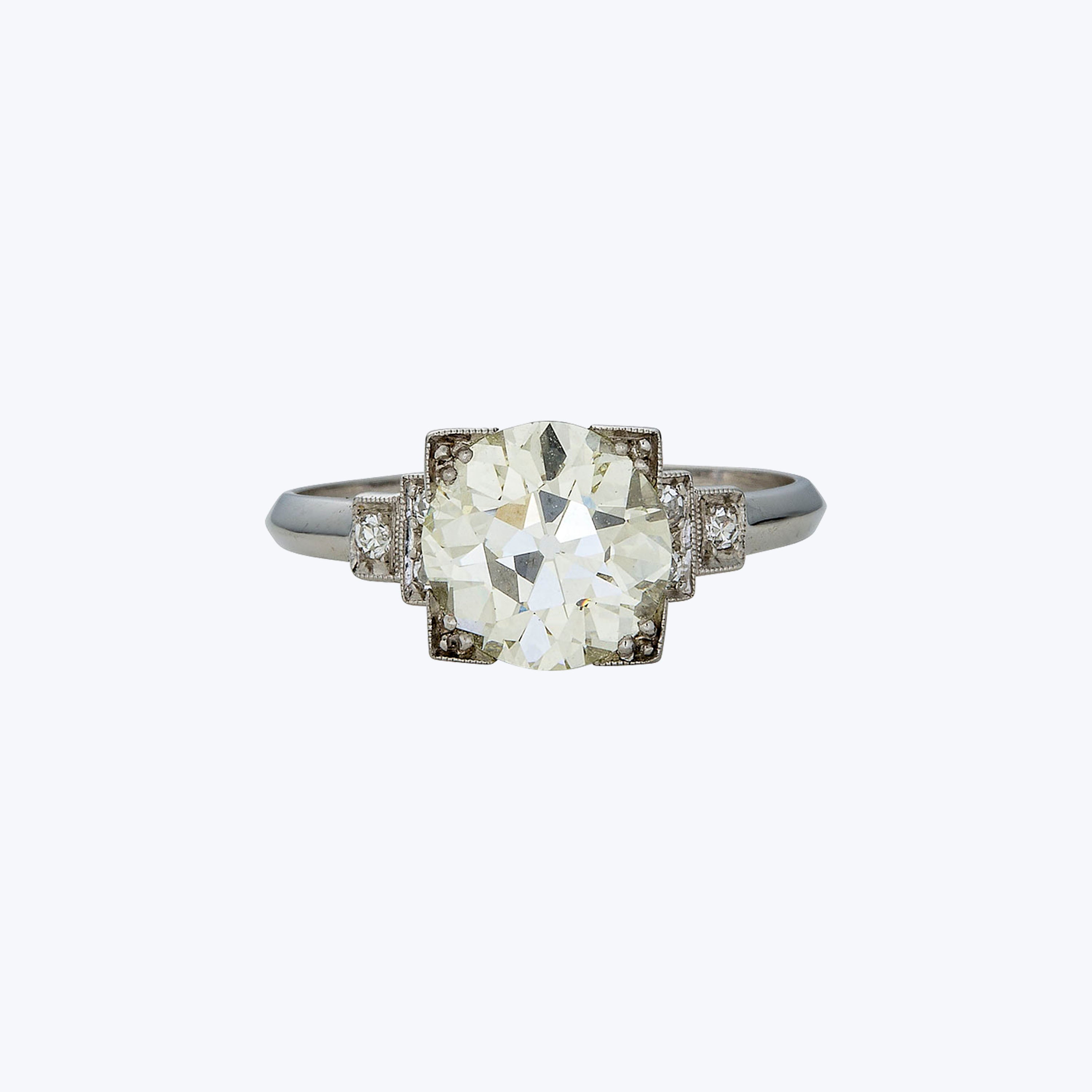 Art Deco Platinum Diamond Solitaire Ring