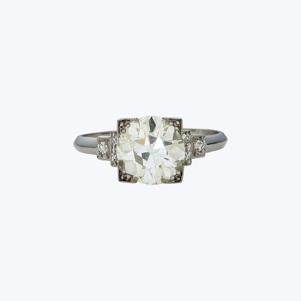 Art Deco Platinum Diamond Solitaire Ring