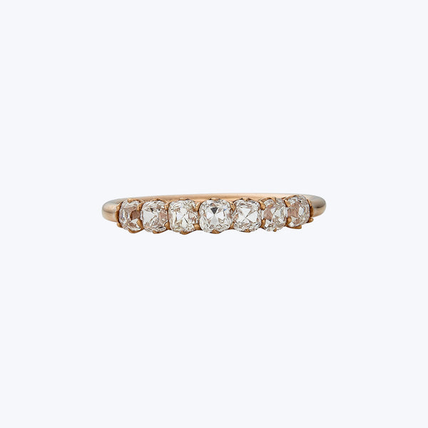 Contemporary 18K Rose Gold Petite Old Mine Cut Diamond Band