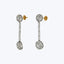 Art Deco Platinum Diamond Domed Cluster Drop Earrings