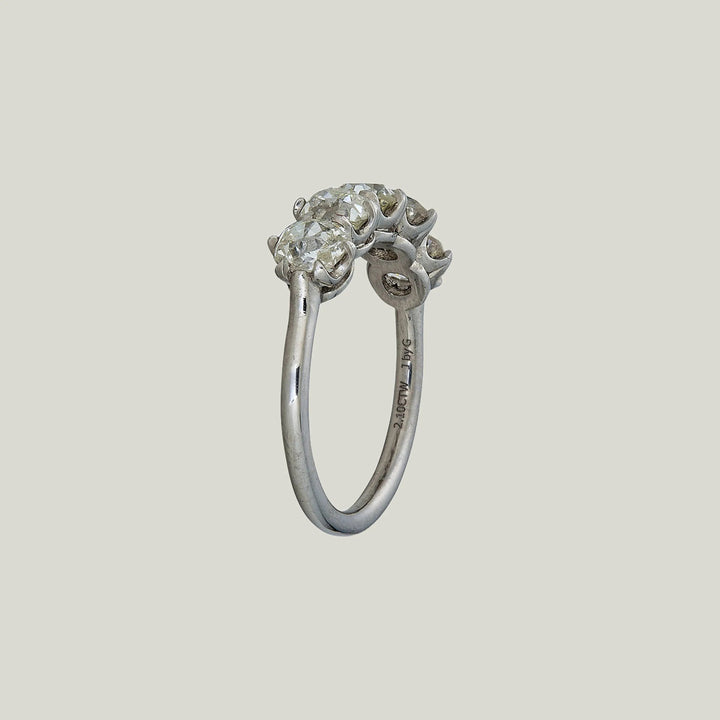 Contemporary Platinum Old Mine Cut Diamond Band