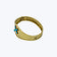 Antique 14K Yellow Gold Hinged Bangle With Turquoise Cross Motif