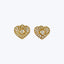 1980s 18K Yellow Gold Diamond Heart Cluster Earrings