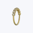 Contemporary 18K Yellow Gold Old Mine Cut Diamond Half-Hoop Band