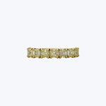 Contemporary 18K Yellow Gold Asscher Cut Diamond Half-Hoop Band