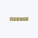 Contemporary 18K Yellow Gold Asscher Cut Diamond Half-Hoop Band