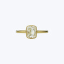 Contemporary 18K Yellow Gold Cushion Cut Diamond Solitaire Ring