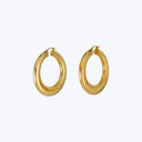 Italian Vintage 14K Yellow Gold Puffy Wide Hoop Earrings