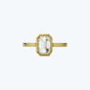 Contemporary 18K Yellow Gold Emerald Cut Diamond Solitaire Ring