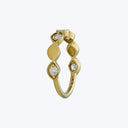 Contemporary 18K Yellow Gold Diamond Navette Ring