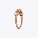 Contemporary 18K Rose Gold Heart-Cut Diamond Band