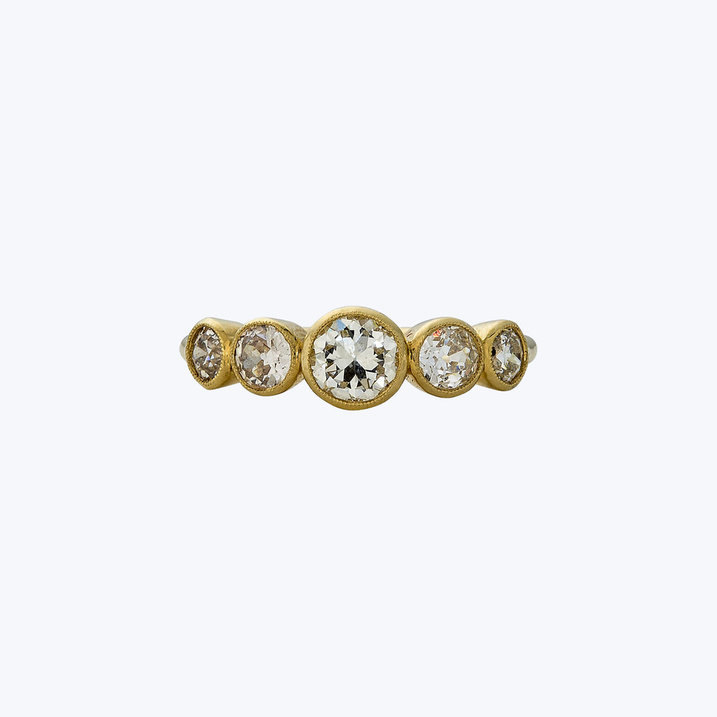 Contemporary 18K Yellow Gold Diamond Band