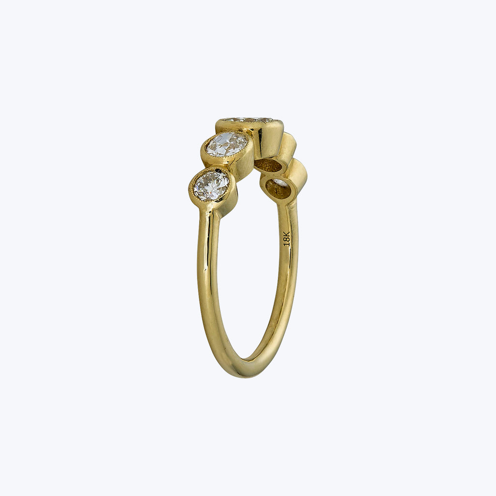 Contemporary 18K Yellow Gold Diamond Band