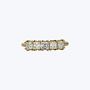 Contemporary 18K Yellow Gold Asscher Cut Diamond Band