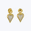 Vintage 18K Yellow and White Gold Diamond Heart Long Earrings