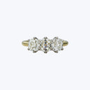 Contemporary 18K Yellow Gold and Platinum Diamond Trilogy Ring