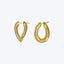 Italian Contemporary 18K Yellow Gold, Diamond and Ruby Wavy Earhoops