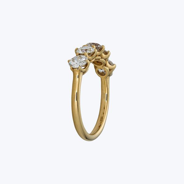 Contemporary 18K Yellow Gold Diamond 5-Stone Band