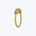 Contemporary Platinum and 18K Yellow Gold French Cut Diamond Band