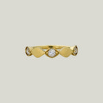 Contemporary 18k Yellow Gold Diamond Navette Ring