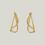 Italian Vintage 14K Yellow Gold Freeform Drop Earrings