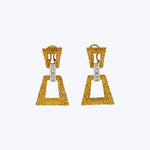 Retro 14K Yellow Gold Diamond Door Knocker Earrings