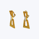 Retro 14K Yellow Gold Diamond Door Knocker Earrings