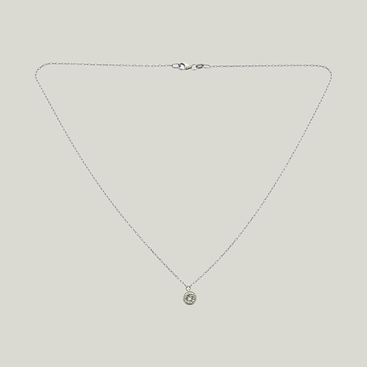 Vintage 14K White Gold Old European Cut Diamond Bezel Pendant