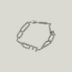 1970s 14K White Gold Diamond "I Love You" Bracelet