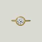 Contemporary 18K Yellow Gold Diamond Solitaire Ring