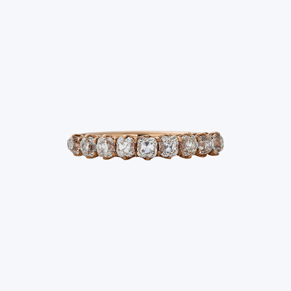 Contemporary 18K Rose Gold Diamond Half-Hoop Band