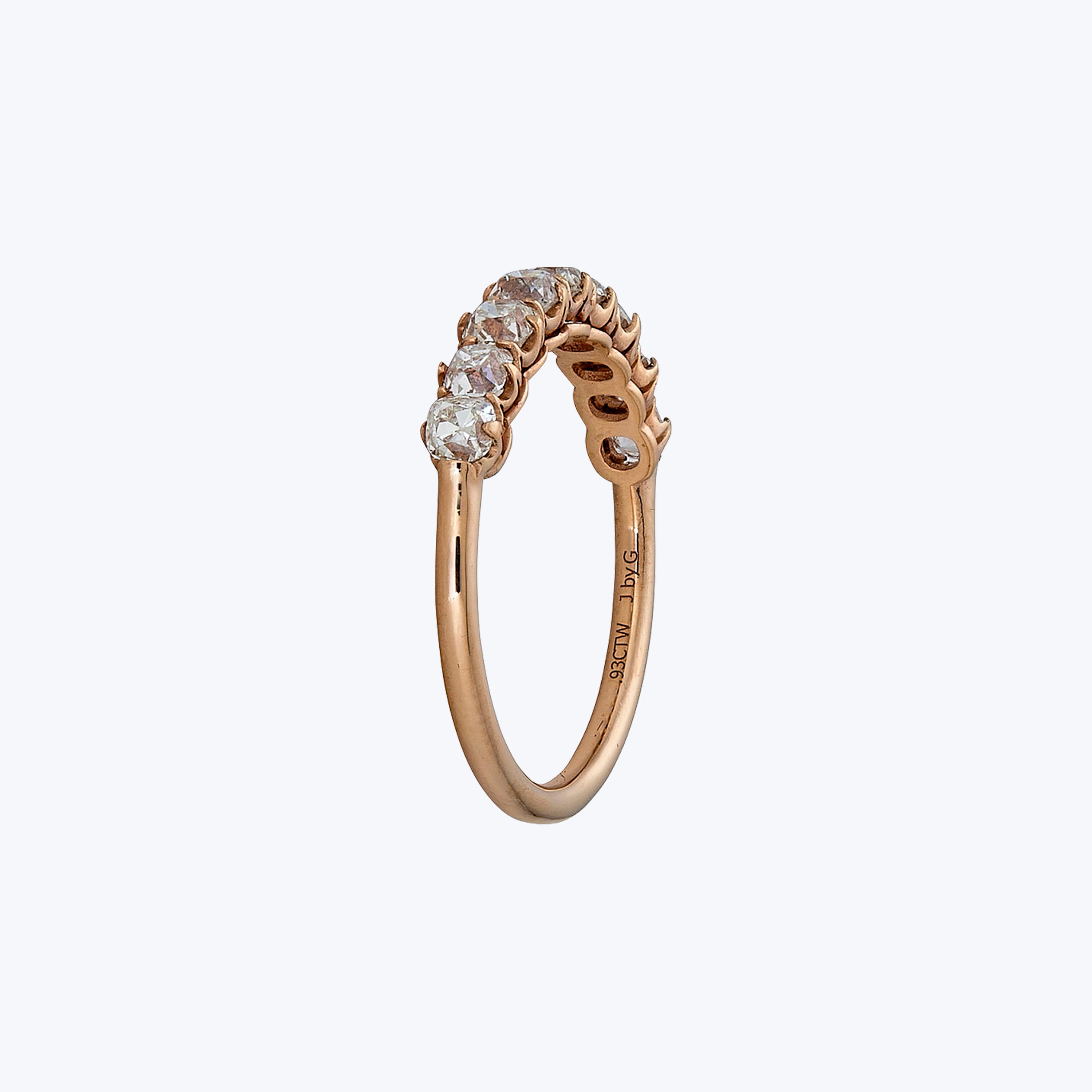 Contemporary 18K Rose Gold Diamond Half-Hoop Band