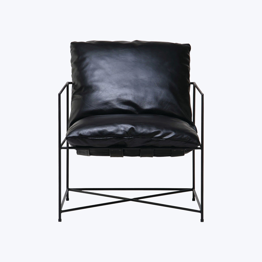 Cyrus Leather Chair Black