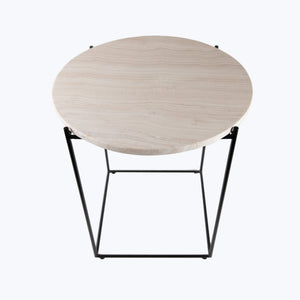 Cadence Travertine Side Table - hover