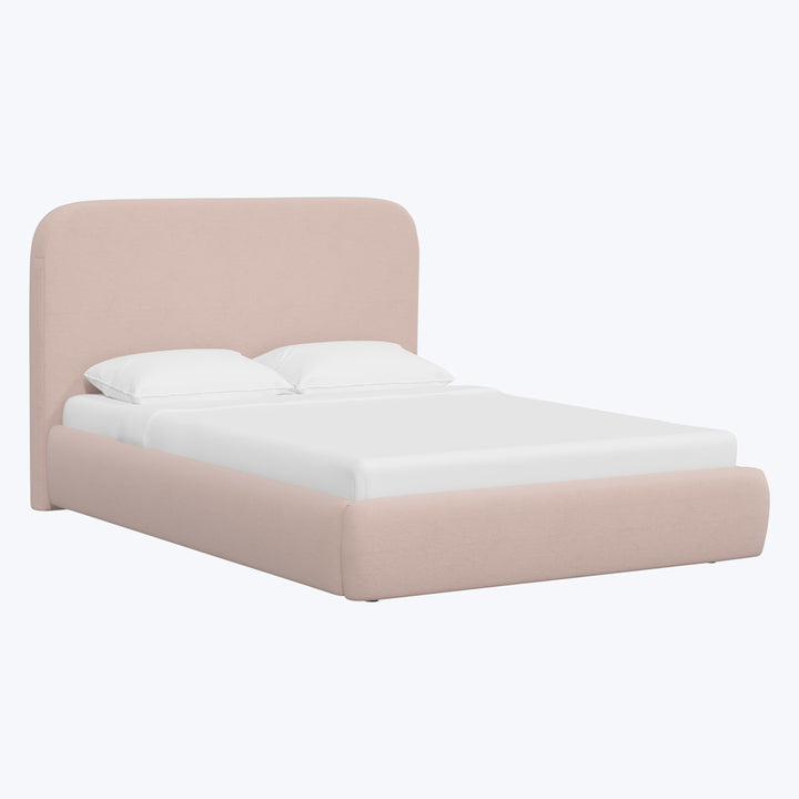 Emme Tall Platform Bed Velvet Blush / Twin