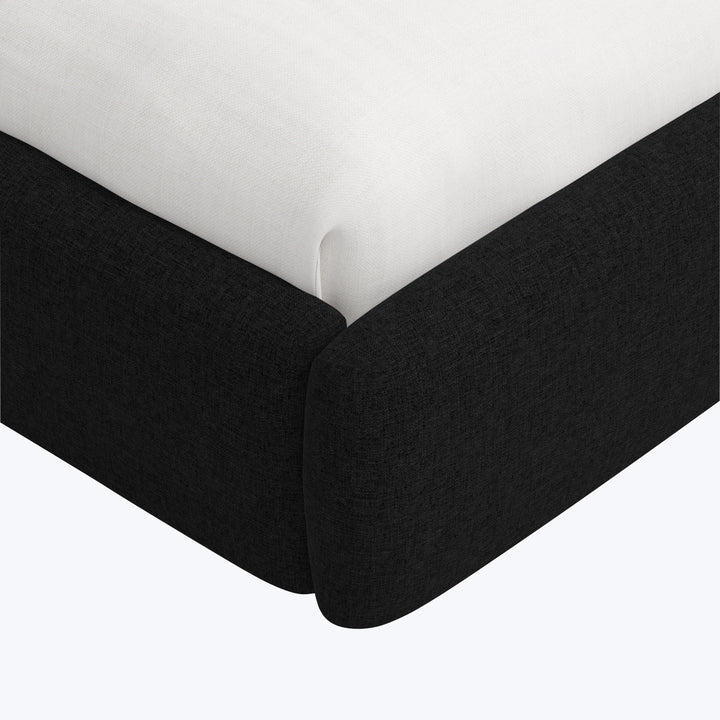 Emme Tall Platform Bed Zuma Linen Black / Twin