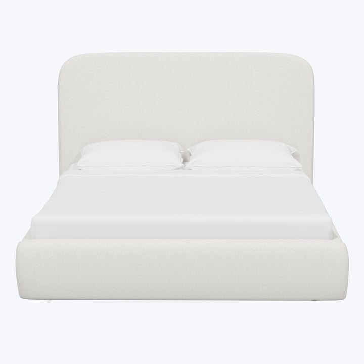 Emme Tall Platform Bed Zuma Linen White / Twin