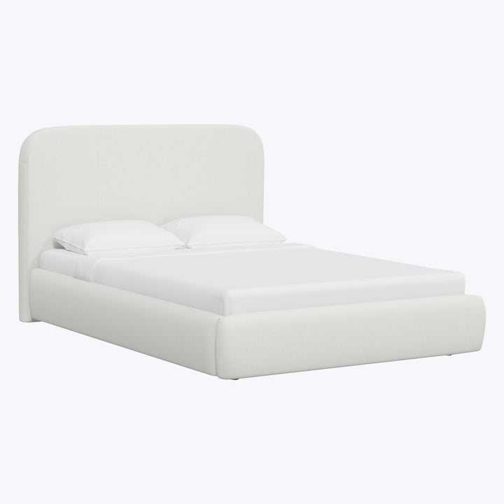Emme Tall Platform Bed Zuma Linen White / Twin