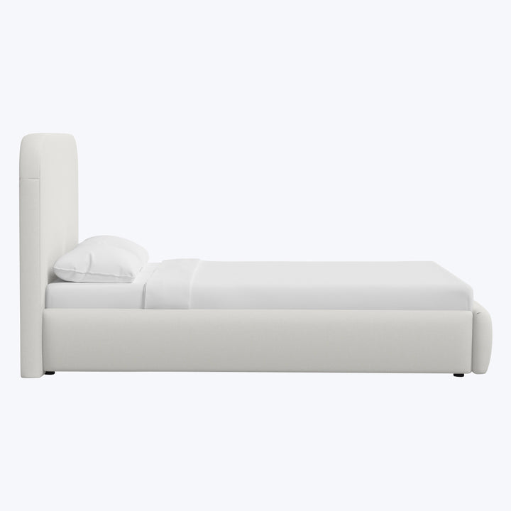 Emme Tall Platform Bed Zuma Linen White / Twin