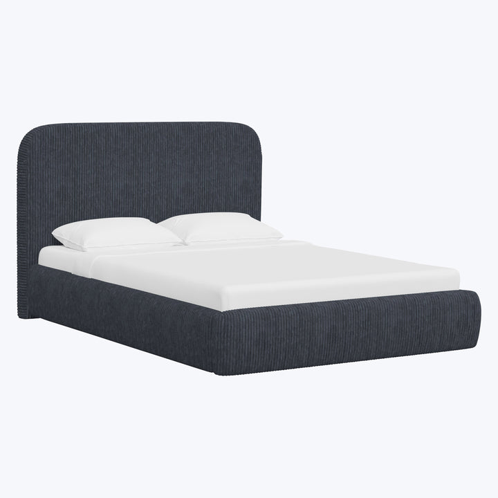 Emme Tall Platform Bed Corded Navy / Twin