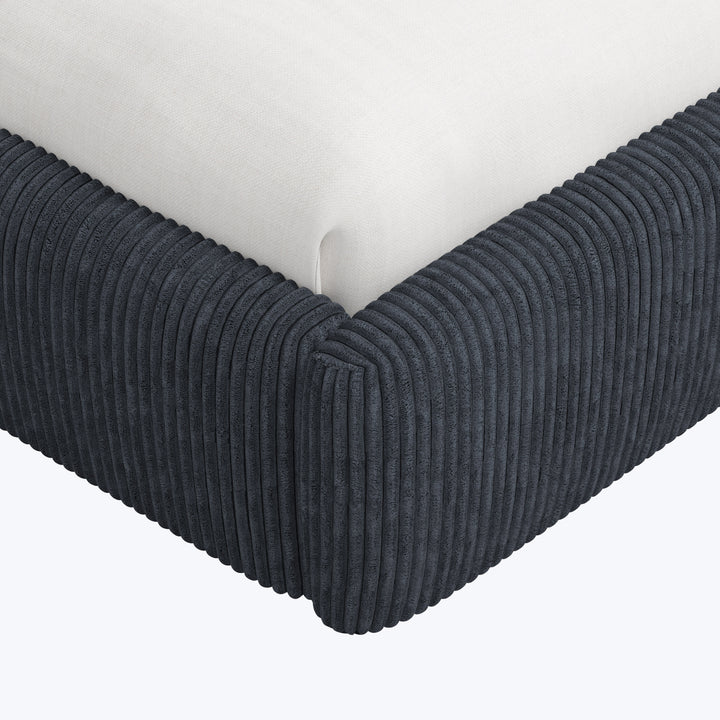 Emme Tall Platform Bed Corded Navy / Twin