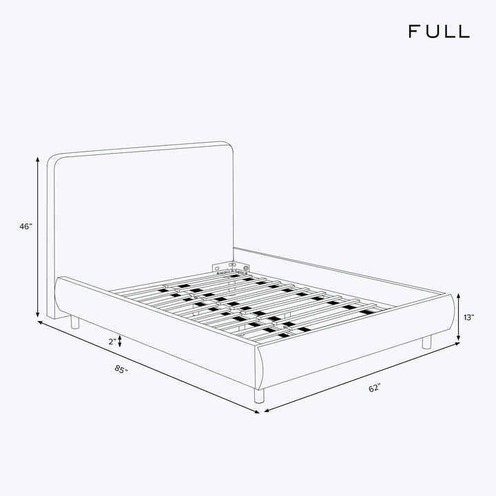 Emme Tall Platform Bed Linen Lilac / Full