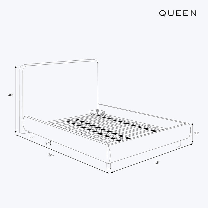 Emme Tall Platform Bed Linen Lilac / Queen