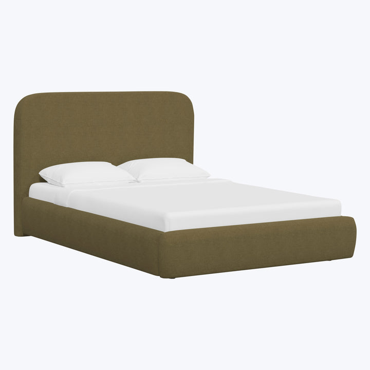 Emme Tall Platform Bed Linen Olive / Twin