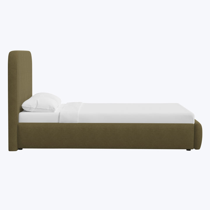 Emme Tall Platform Bed Linen Olive / Twin
