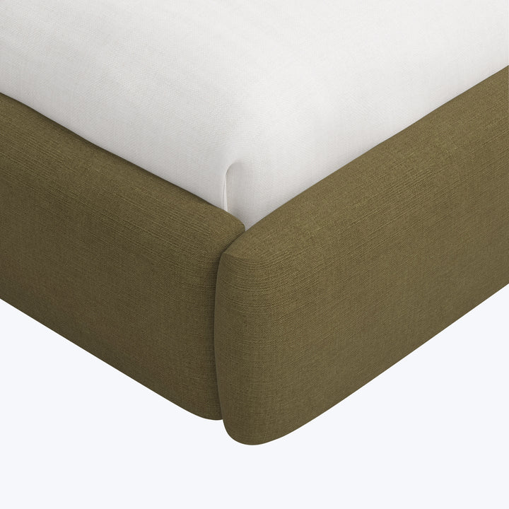 Emme Tall Platform Bed Linen Olive / Twin